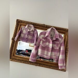 Carter's Purple and White Plaid Jacket Set